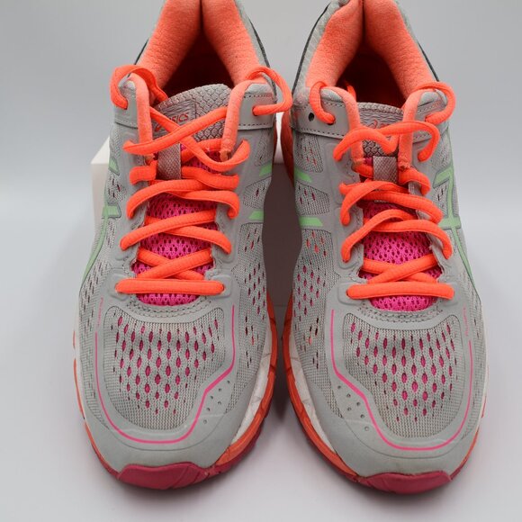Asics Gel-Kayano 22 Women's Size 7.5 Running Shoes Orange Gray Green - Picture 3 of 12